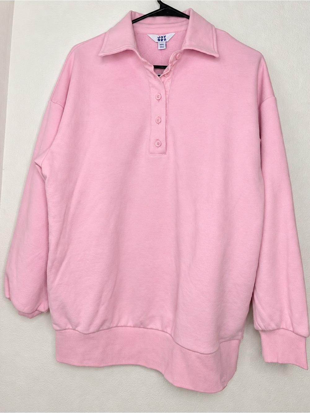 JoyLab Light Pink Collared Pullover Sweatshirt